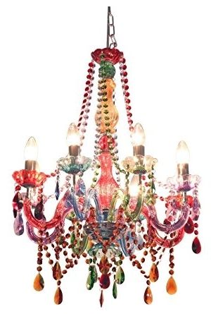 Colourful Chandeliers Pertaining To Current Funky Gypsy Multicoloured Chandelier Light: Amazon.co (View 4 of 10)