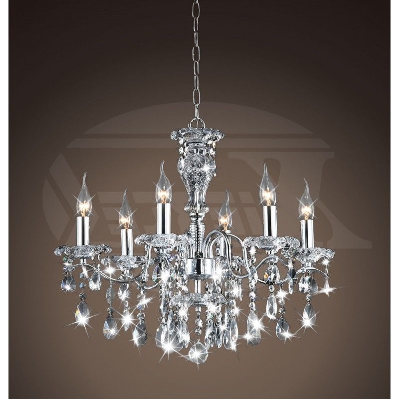 Crystal Chrome Chandeliers In Trendy Creative Of Lighting Crystal Chandeliers Maddison Shine 6 Light (View 1 of 10)