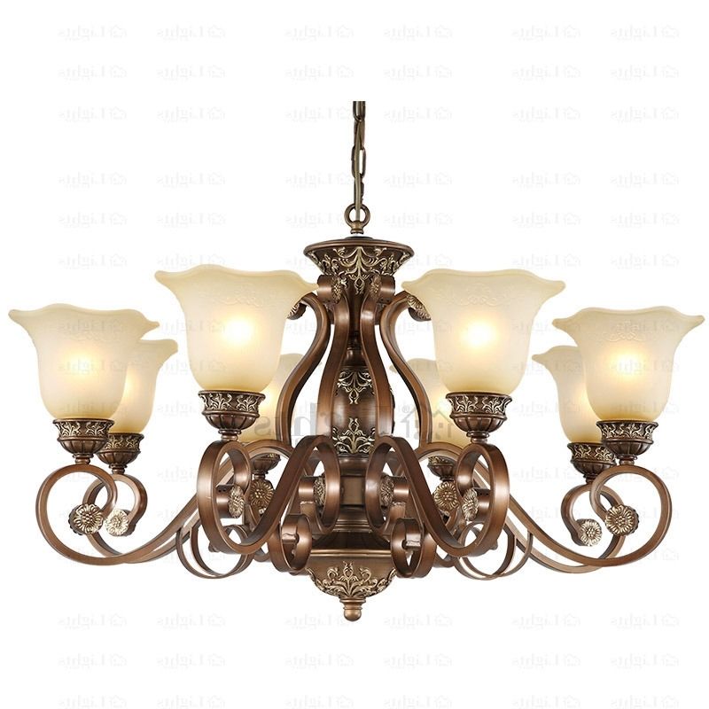 Current Vintage Chandeliers With Regard To Rustic 8 Light Resin And Wrought Iron Vintage Chandelier (View 1 of 10)