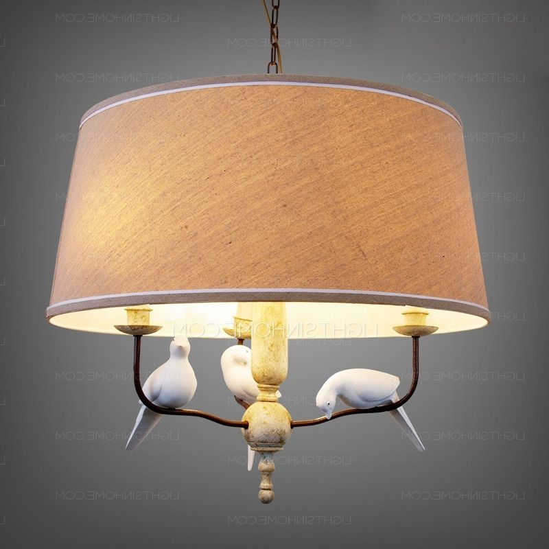 Fabric Drum Shade Chandeliers In Well Known Chandeliers With Drum Shades And 3 Light Fabric Material (View 4 of 10)