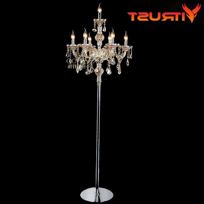 Famous Buy Crystal Chandelier Floor Lamp And Get Free Shipping On Pertaining To Stand Up Chandeliers (View 1 of 10)