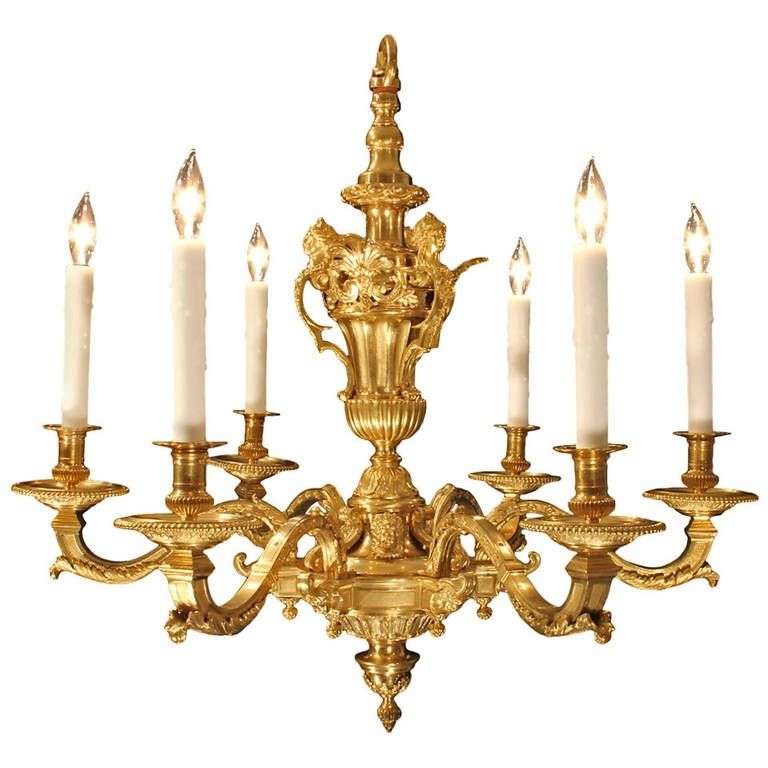 Famous French Style Chandelier Throughout French Mid 19th Century, Louis Xiv Style Eight Arm Ormolu Chandelier (View 3 of 10)