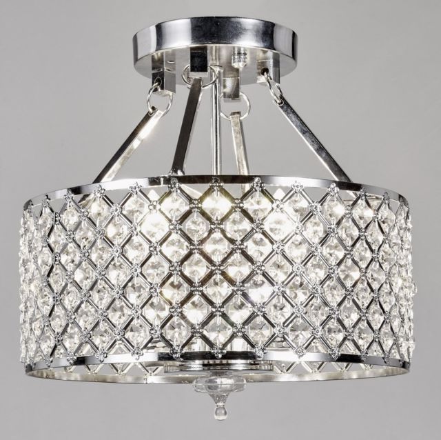 Famous Galaxy 4 Light Chrome Finish Round Metal Shade Crystal Chandelier With Regard To 4 Light Chrome Crystal Chandeliers (View 7 of 10)