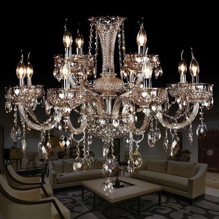 Famous Grey Crystal Chandelier In Smoky Grey Crystal Chandelier Luxury Living Room Crystal Lights (View 9 of 10)