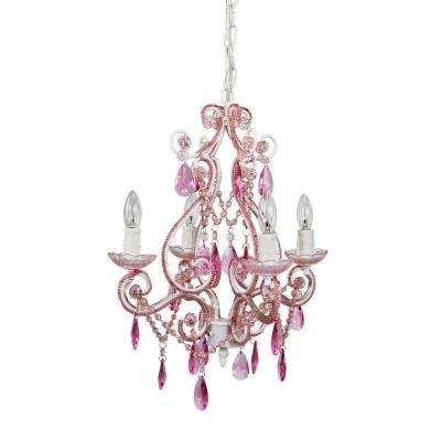 Famous Pink – Chandeliers – Lighting – The Home Depot For Pink Plastic Chandeliers (View 5 of 10)
