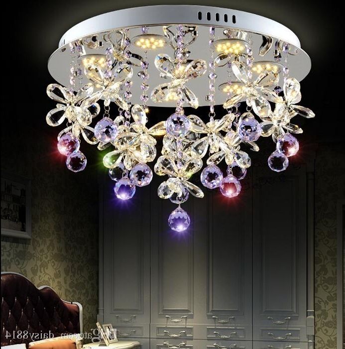 Famous Purple Crystal Chandelier Lighting In Beautiful Design Purple Crystal Chandelier Ceiling Led Light (View 2 of 10)