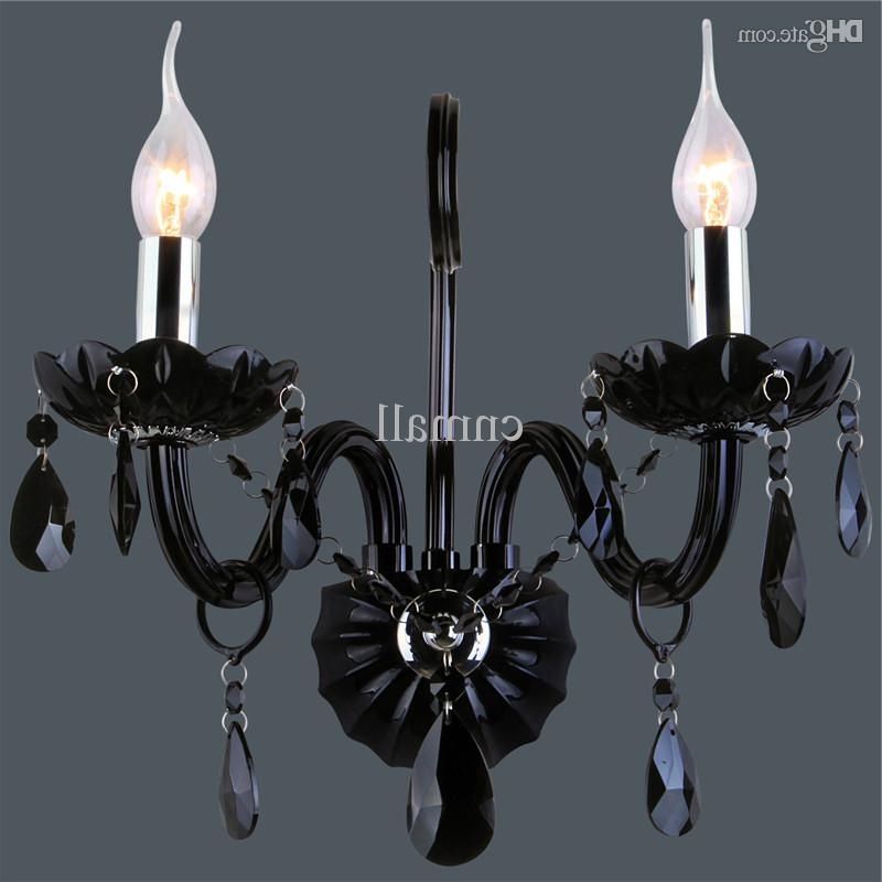 Fashionable Black Chandelier Wall Lights Inside Online Cheap Modern Black Crystal Wall Lamps Luxury Wall Lights (View 5 of 10)