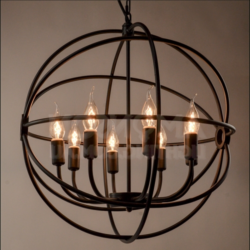 Fashionable Black Iron Chandeliers Regarding Orb Iron Chandelier Black Iron Replica (View 1 of 10)