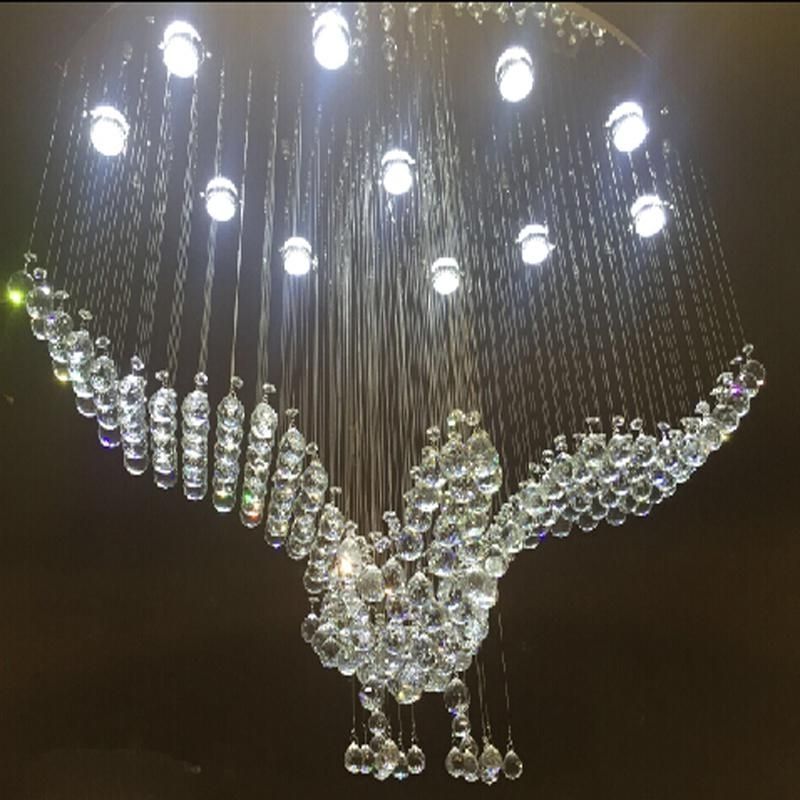 Fashionable New Oval Design Large Crystal Chandeliers Modern Bird Chandelier Inside Large Crystal Chandeliers (View 9 of 10)