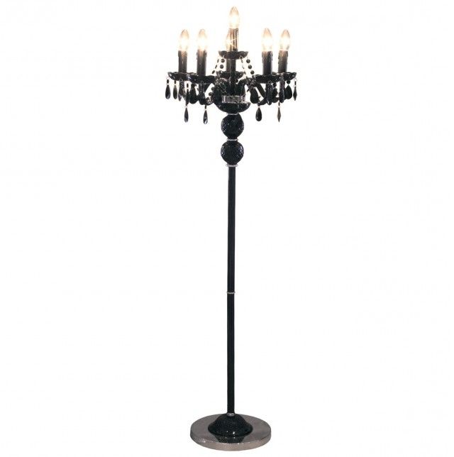 Favorite Black Chandelier Standing Lamps Within Crystal Chandelier Floor Lamp (View 3 of 10)