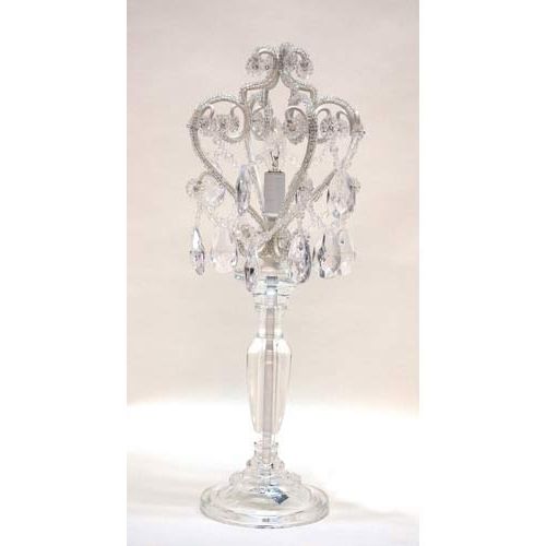 Favorite Mini Chandelier Table Lamps Throughout White Diamond Chandelier Table Lamp Sleeping Partners Home Fashions (View 3 of 10)