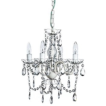 Favorite Small Gypsy Chandeliers Pertaining To A2s Gypsy Crystal Chandelier – Small White 4 Arm – H18" W15" Acrylic (View 10 of 10)