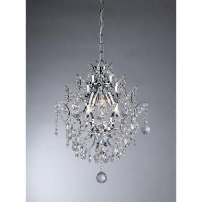 Favorite Warehouse Of Tiffany Ellaisse 3 Light Chrome Crystal Chandelier Throughout Chrome And Crystal Chandeliers (View 10 of 10)