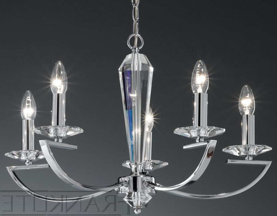 Franklite With Chrome Chandelier (View 5 of 10)