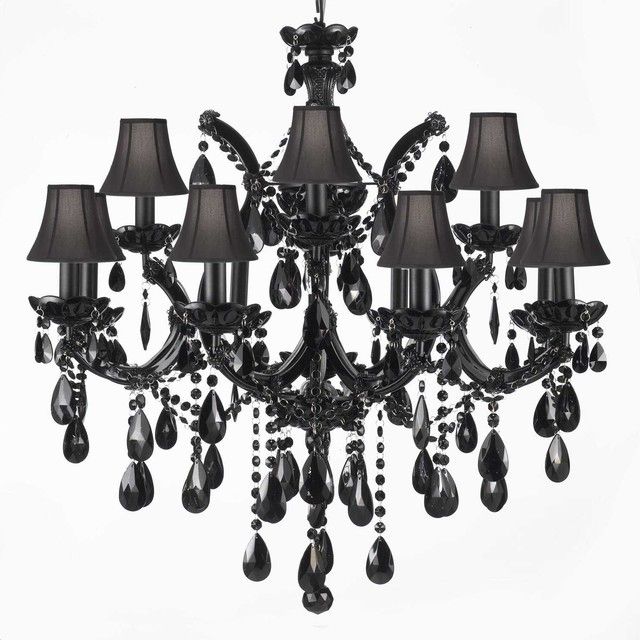 Gorgeous Exotic Chandeliers Houzz Of Black And Crystal Intended For Well Liked Black Chandeliers (View 9 of 10)