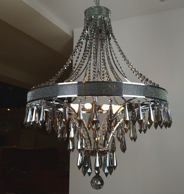 Grey Crystal Chandelier Throughout Most Current Best Modern Black Chandelier Similiar For Attractive Residence Grey (View 5 of 10)