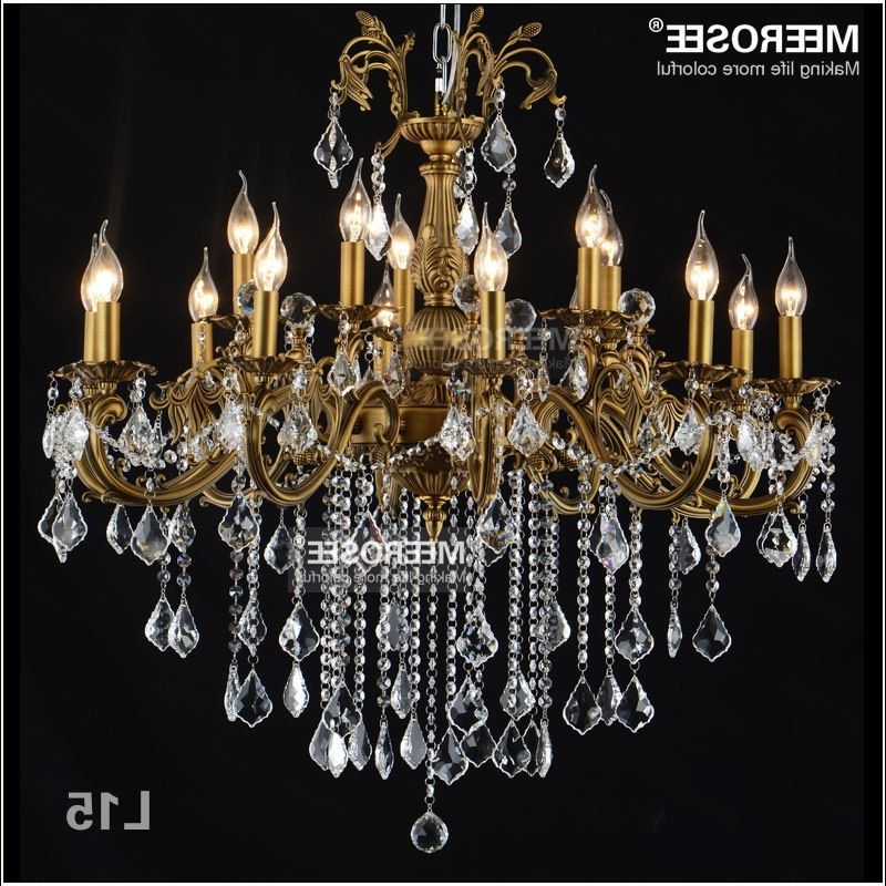 Hot Sale Brass Chandelier Bronze Finish Crystal Chandelier Lamp Inside Famous Crystal And Brass Chandelier (View 9 of 10)