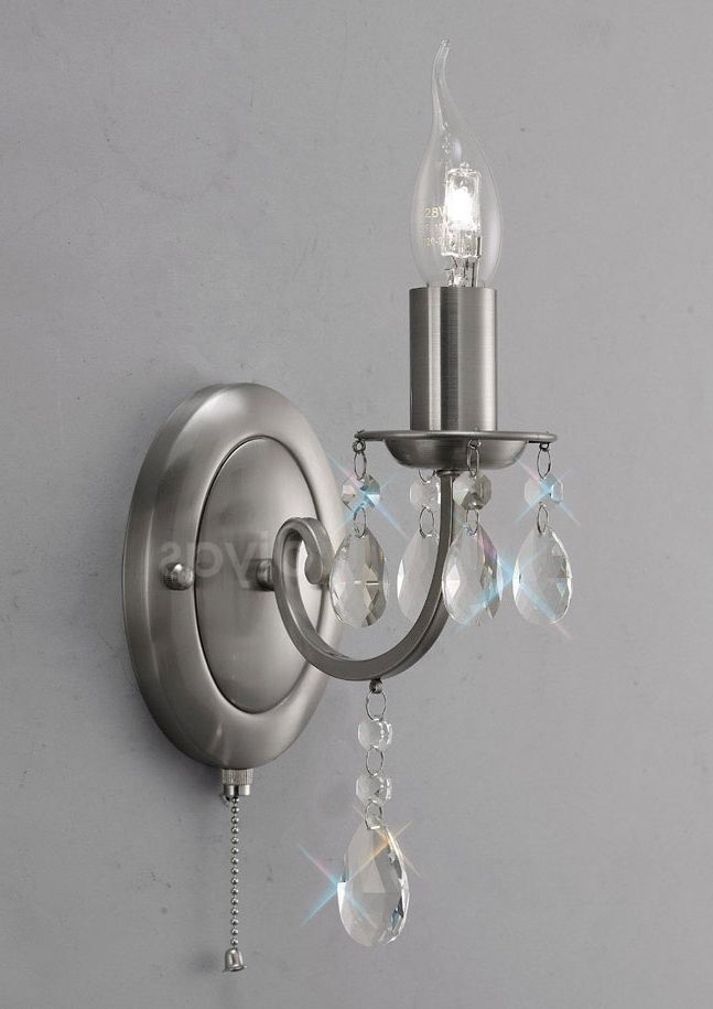 Kyra Contemporary Crystal Chandelier Single Wall Light – Mirror Mania Pertaining To Most Current Chandelier Wall Lights (View 4 of 10)