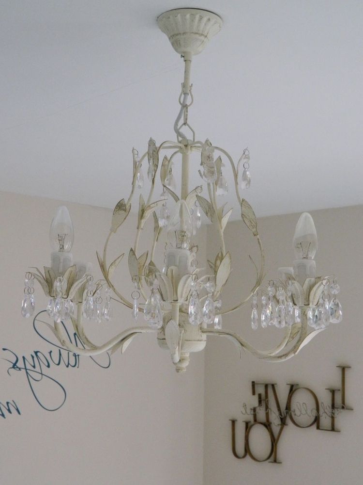 Large Cream Chandelier Light Fitting Shabby Vintage Chic Bedroom Pertaining To Preferred Large Cream Chandelier (View 9 of 10)