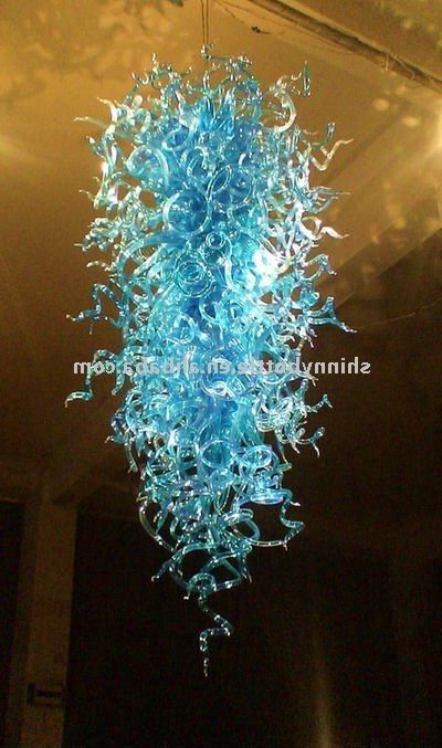 Latest Dale Chihuly Knockoff I Could Never Afford A Real Chihuly But Maybe In Turquoise Blown Glass Chandeliers (View 7 of 10)