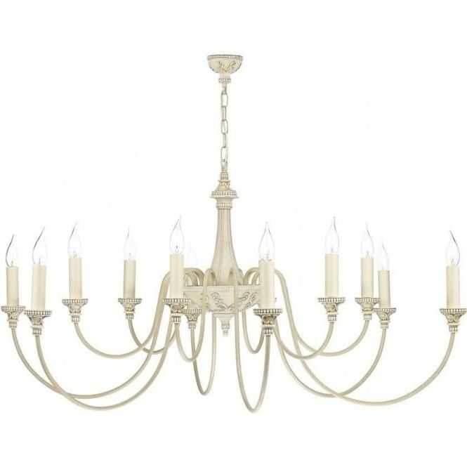 Latest Large Cream Chandelier In Large British Made Antique Cream Chandelier With 12 Candle Lights (View 4 of 10)
