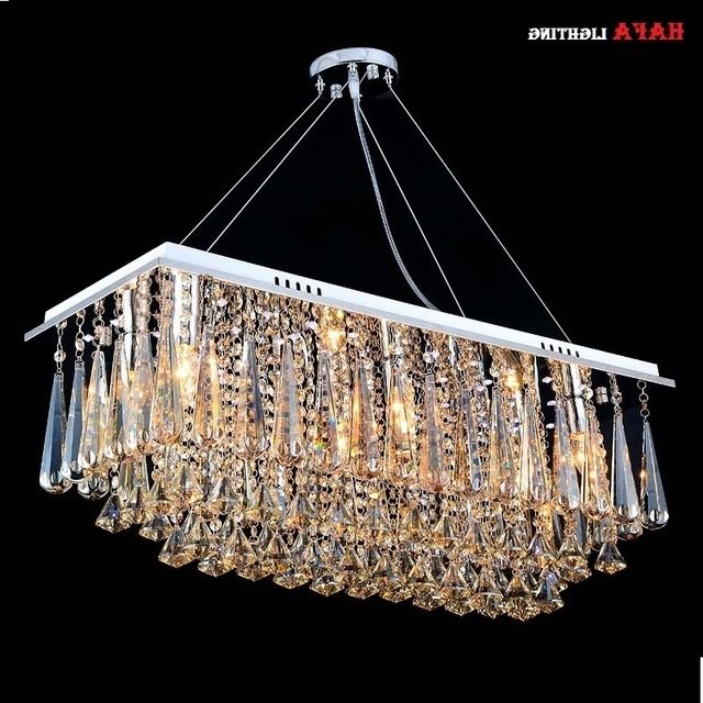Light Fitting Chandeliers Inside Favorite Chandeliers Dining Room Rectangle Crystal Pendant Chandelier Light (View 6 of 10)