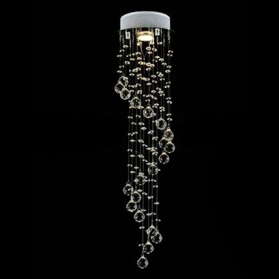Long Chandelier Light Pertaining To Favorite Spiral Long Drop Round Single Light  (View 7 of 10)