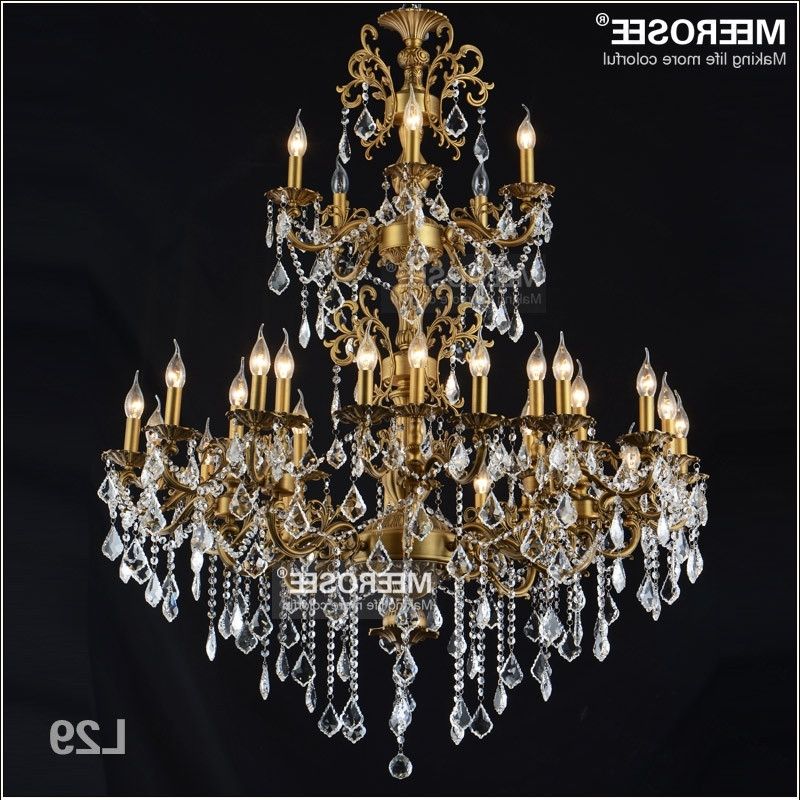 Luxurious Large Brass Color Crystal Chandelier Lamp Crystal Lustre With Current Large Brass Chandelier (View 8 of 10)