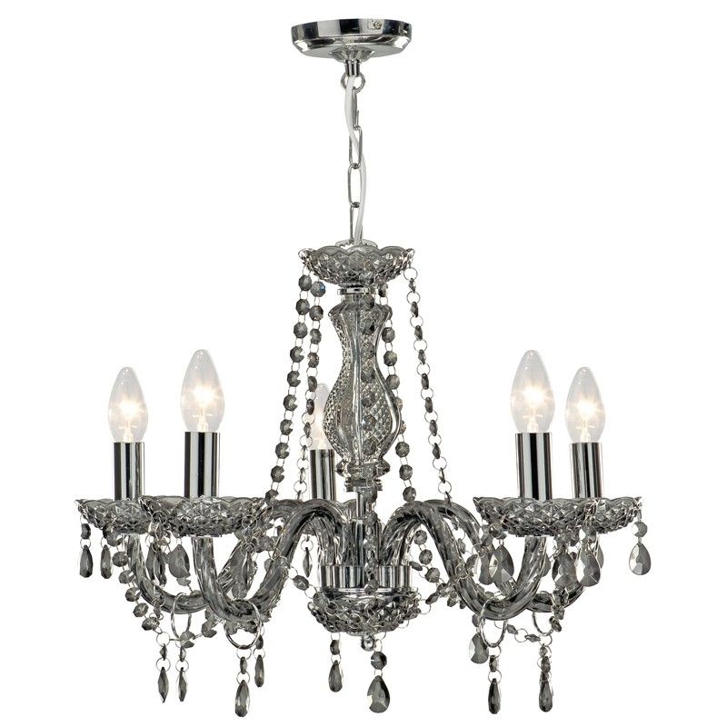 Marie Therese 5 Light Chandelier – Smoked Grey – Lighting Direct With Most Recent Grey Chandeliers (View 5 of 10)