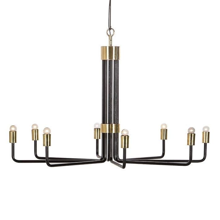 Modern Black Chandelier Intended For Well Known Polished Brass Black Gold Accent Chandelier (View 8 of 10)