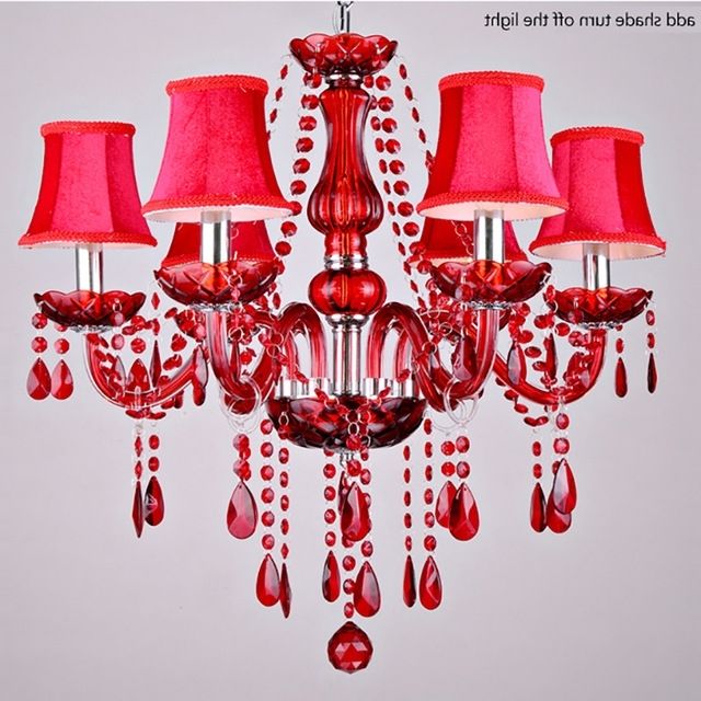 Modern Chandelier K9 Crystal Red Chandeliers Suppliers Candelabro Within Best And Newest Red Chandeliers (View 10 of 10)