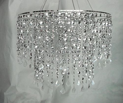Most Current Silver Chandeliers In Silver Multi Diamond Cut Chandelier – 24 Inch Diameter (View 7 of 10)