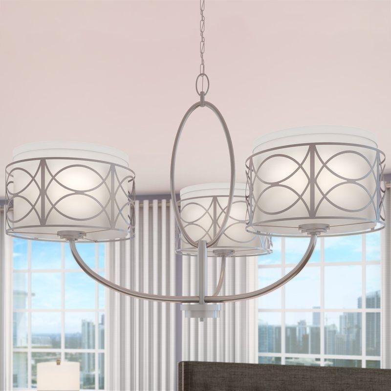 Most Current Turquoise Drum Chandeliers Pertaining To Willa Arlo Interiors Helina 3 Light Drum Chandelier & Reviews (View 3 of 10)