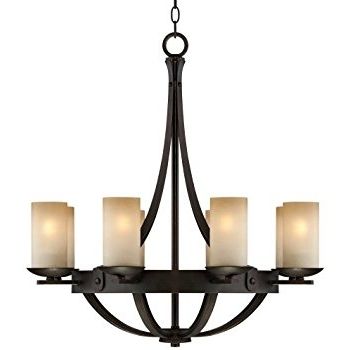 Most Popular 6 Light Black Wrought Iron Chandelier With Glass Shades (c 8016 6 In Iron Chandelier (View 6 of 10)