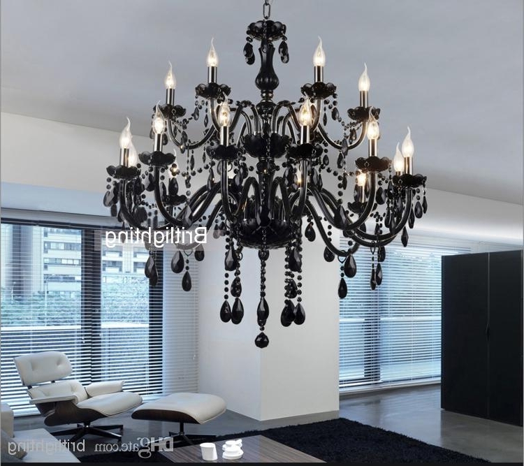 Most Up To Date Black Chandeliers In Black Murano Glass Crystal Chandelier Light Modern Black Chandeliers (View 2 of 10)