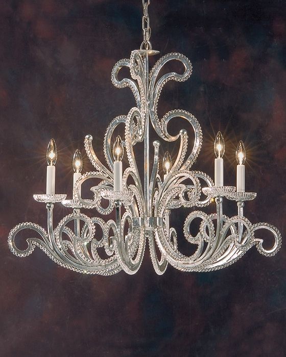 Most Up To Date Wrought Iron Chandelier In Silver Leaf For Italian Chandeliers Style (View 5 of 10)