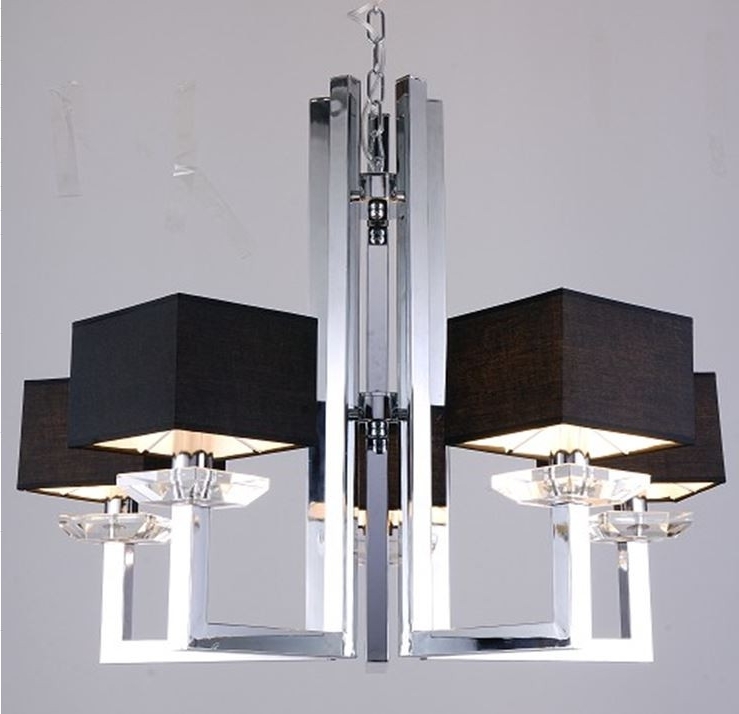 Newest Imogen Modern Chrome And Black Chandelier Lamp Inside Modern Black Chandelier (Photo 1 of 10)