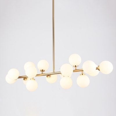 Newest Lateral Chandelier Globe Modern White – Beautifulhalo With Modern White Chandelier (Photo 2 of 10)