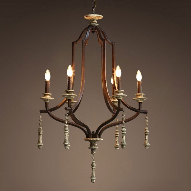 Nordic Expression / American / French / Country / Vintage Wrought Regarding Fashionable Vintage Wrought Iron Chandelier (View 5 of 10)