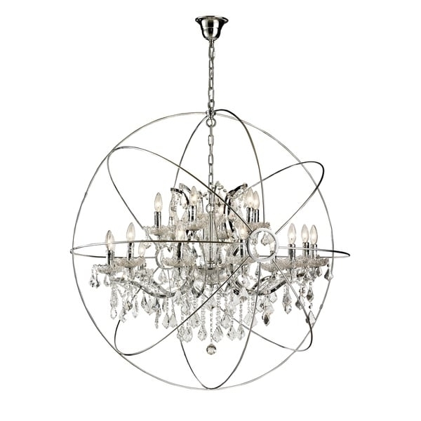 Orb Chandelier Throughout Widely Used 18 Light Iron/ Egyptian Crystal Orb Chandelier – Free Shipping Today (Photo 3 of 10)