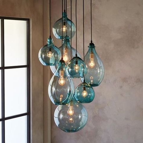 Pinterest Within Turquoise Glass Chandelier Lighting (View 1 of 10)