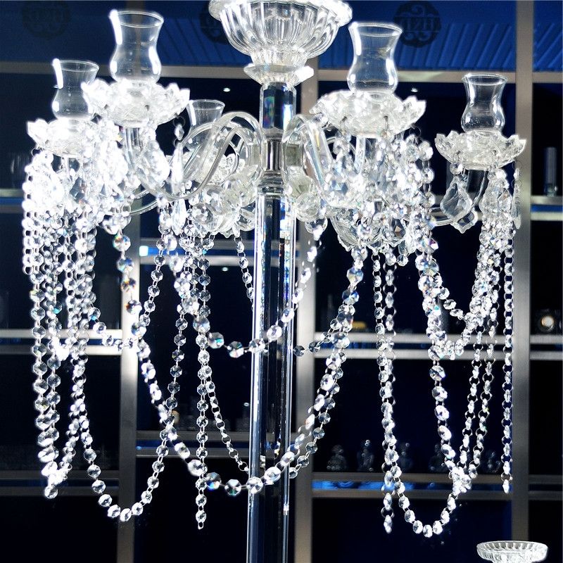 Preferred 7 Feet Clear Glass Crystal Diy Iridescent Garland 100pcs 14mm Within Faux Crystal Chandelier Centerpieces (View 3 of 10)