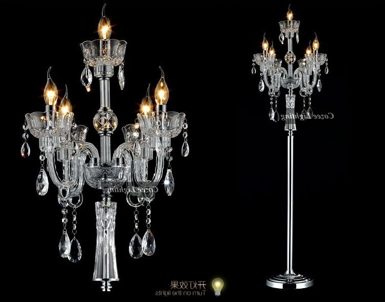 Preferred Free Shipping Wholesale Luxury Art Lead Crystal Chandelier Floor For Free Standing Chandelier Lamps (View 7 of 10)