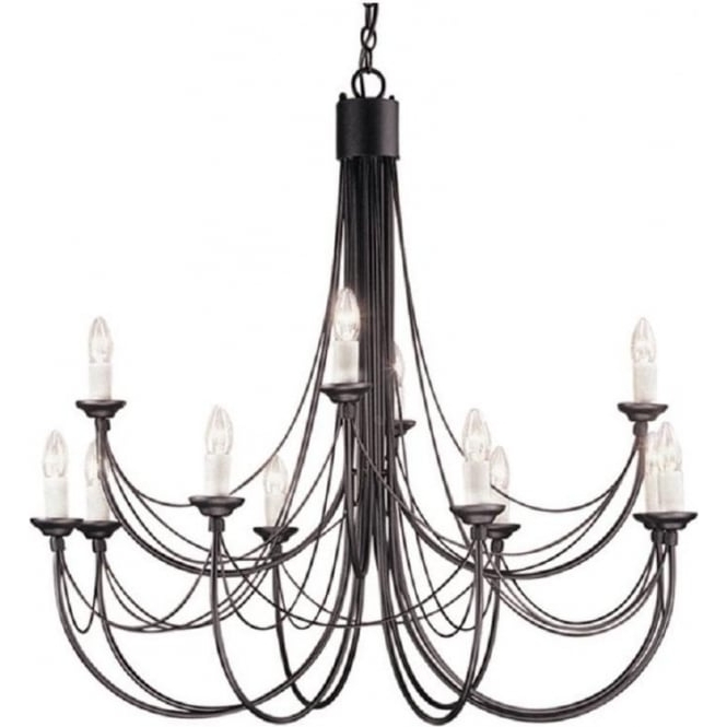 Recent Black Gothic Chandelier In Medieval Gothic Chandelier In Black Finish With 12 Candle Style Lights (Photo 8 of 10)