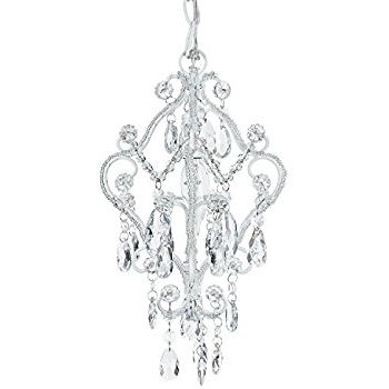 Small Chandeliers With Popular Tiffany Mini White 1 Light Chandelier, Small Crystal Beaded Plug In (View 8 of 10)