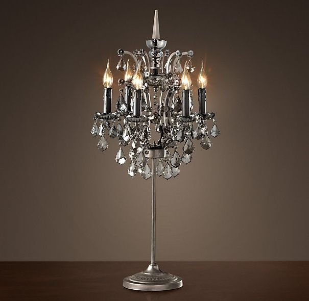 Table Chandeliers Inside Most Current Attractive 19th C Rococo Iron Crystal Table Lamp Smoke This Is In (View 6 of 10)