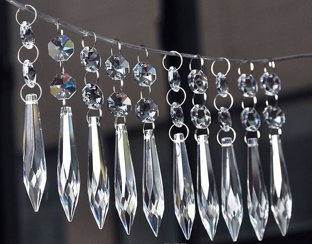 Trendy 10pcs/lot 63mm Pointed Pendants Clear Crystal Prisms Chandelier Regarding Chandelier Accessories (View 6 of 10)