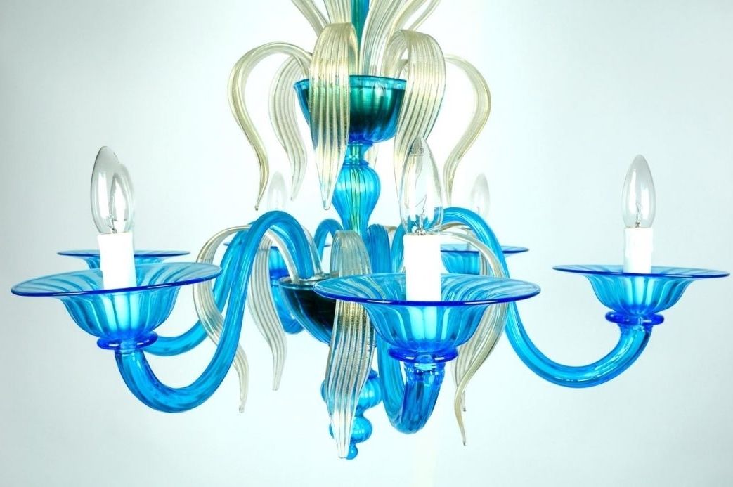 Turquoise And Gold Chandeliers With Regard To Famous Hand Blown Chandeliers Glass Chandelier Parts Stained Ceiling Lamp (View 8 of 10)