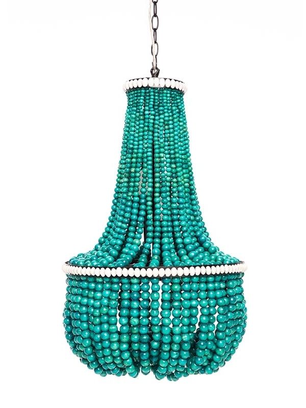 Turquoise Beaded Chandeliers High Amp Diy Apartment Therapy For Famous Diy Turquoise Beaded Chandeliers (View 2 of 10)