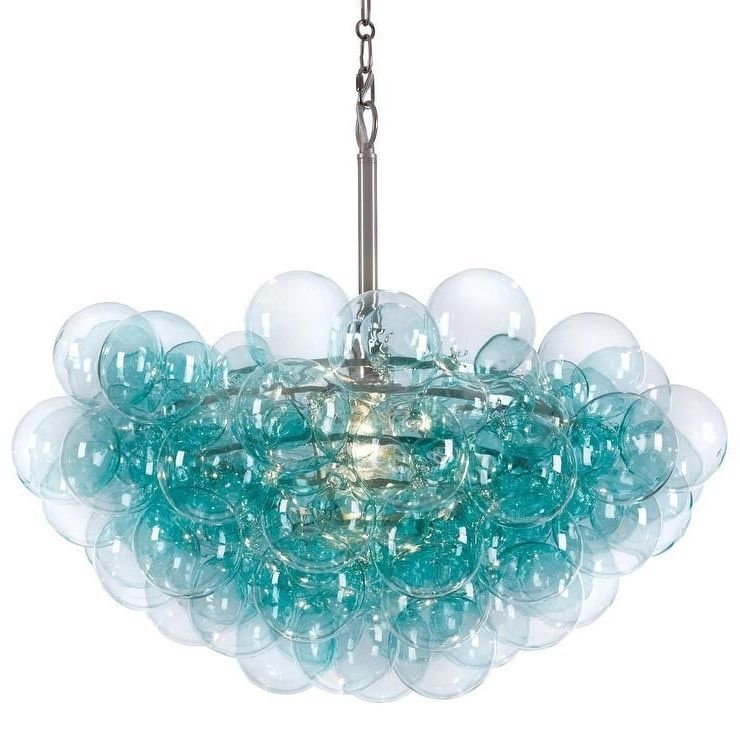 Turquoise Bubble Chandeliers In Most Recently Released Bubbles Glass Chandelier Solaria (View 1 of 10)